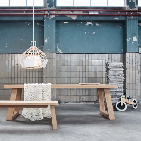 Lamp made from model glider materials by Studio Daniel for Odesi