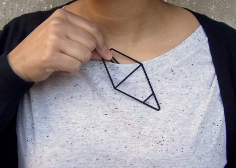 LessIs 3D-printed jewellery by Maria Jennifer Carew clips onto garments