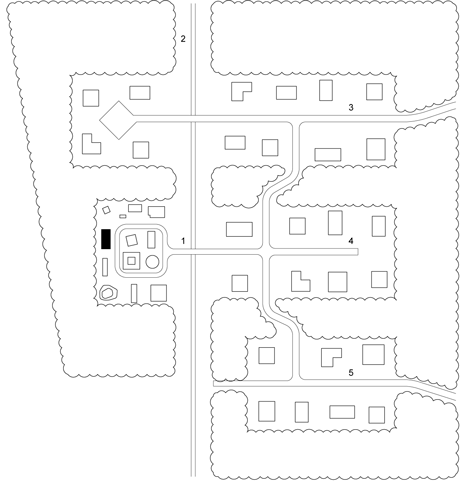Site plan of Mirror House by Johan Selbing and Anouk Vogel