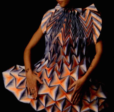 Origami dresses by Jule Waibel installed at Bershka stores in 25 cities