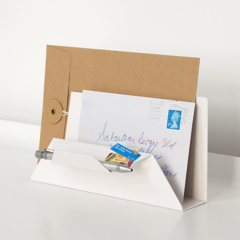 Sebastian Bergne folds metal sheet into Post Point letter holder