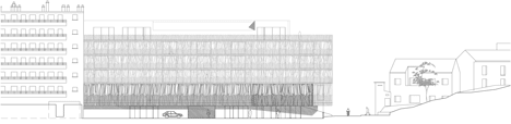 South elevation of Student housing with a coral-inspired facade by Atelier Fernandez & Serres