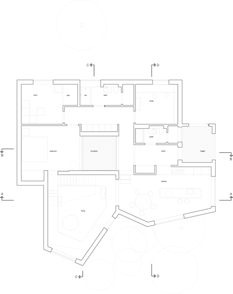 Ground floor of Villa Weinberg by Weinberg Architects and Friis and Moltke
