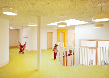 Behnisch Architektens kindergarten nestles in new Heidelberg plaza
