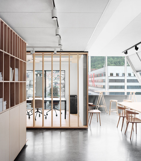 Bergen International Festival offices designed to resemble a workshop