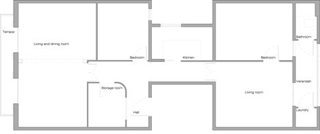 Initial floor plan of Casa Tomas by Laboratory for Architecture in Barcelona