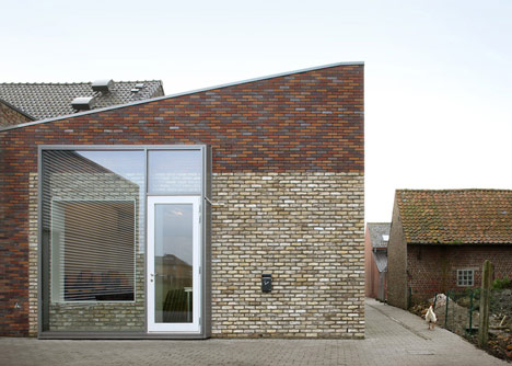 Community Centre Westvleteren by Atelier Tom Vanhee contrasts old and new bricks