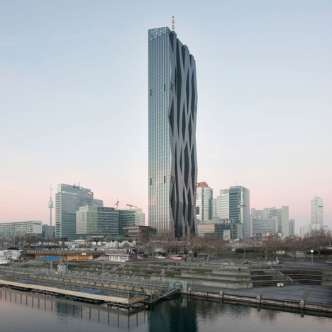 DC Tower 1 by Dominique Perrault Architecture features a faceted glass facade