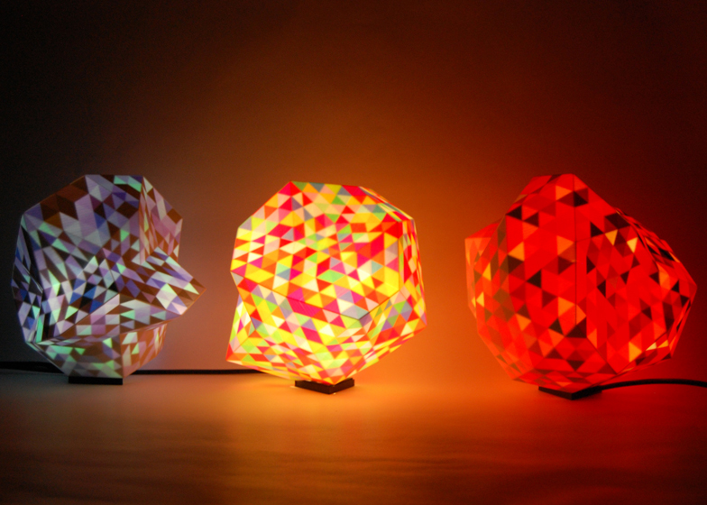 Dazzle Lamps By Corneel Cannaerts 3d Printed With Coloured Interiors