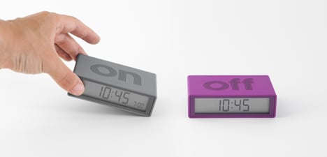 FLIP alarm clock turns off by turning it over