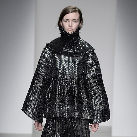 Graham Fan's graduate fashion collection evokes metallic pan scourers