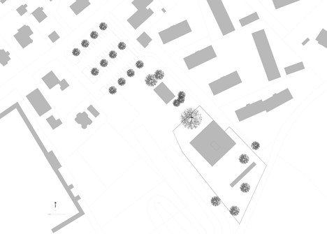 Site plan of Kindergarten Susi-Weigel by Bernardo Bader Architects