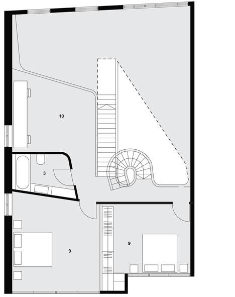 First floor plan of Loft apartment in Melbourne by Adrian Amore