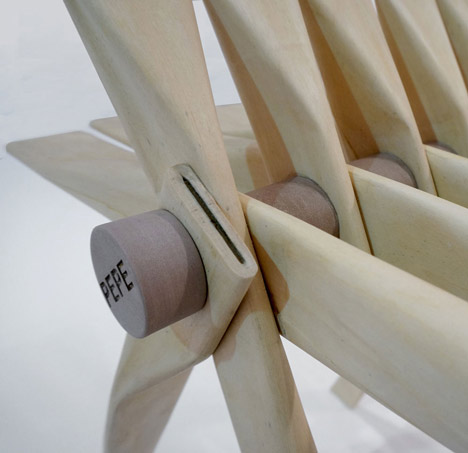 Pepe chair by Helene Steiner made from rolled-up beech veneer