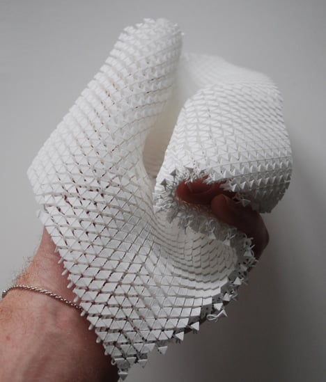 3D-printed fabrics by Richard Beckett woven into Pringle of Scotland's ready to wear garments
