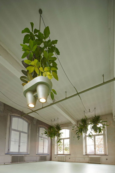 Roderick Vos designs combined plant pots, lighting and power sockets