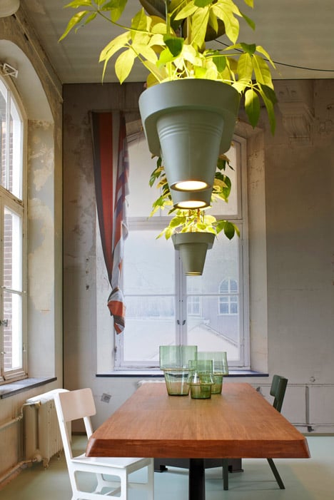 Roderick Vos designs combined plant pots, lighting and power sockets