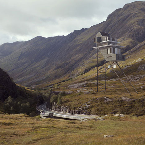 Fantasy house by Benoit Challand perched on stilts in the Scottish highlands