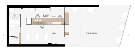 Ground floor plan of Tea house by Estudio 30 51