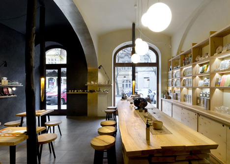 Tea shop in Prague by A1 Architects