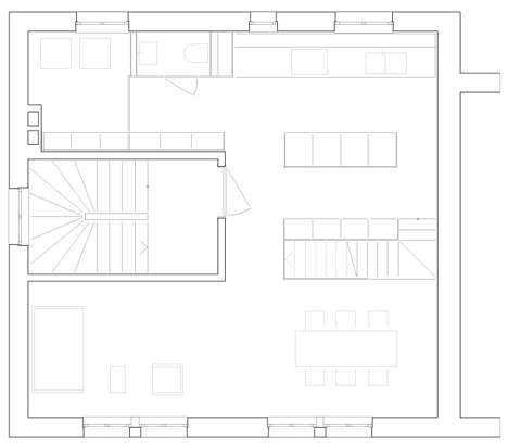 Second floor plan of Von M modernises three apartments inside a Stuttgart apartment block