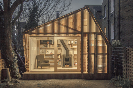 Writer's Shed with a glowing cedar facade by Weston Surman & Deane