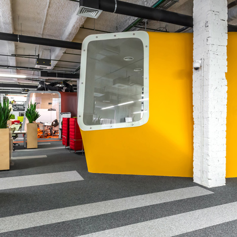 Colourful pods house meeting rooms in IT firm offices by Za Bor Architects