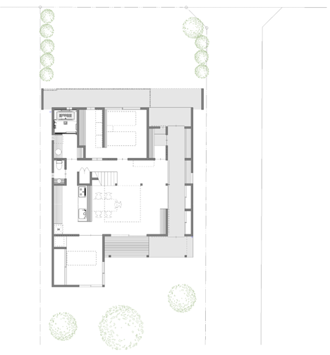 Ground floor plan of Cocoon House by Studio Aula