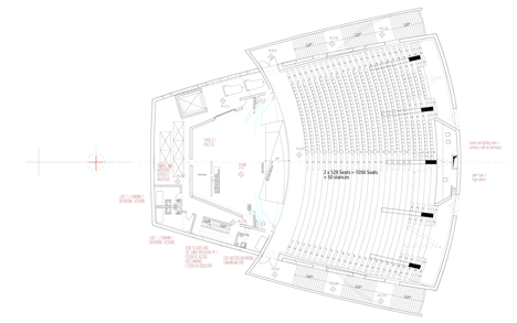 Ground floor plan of Concrete auditorium by Valentiny HVP Architects built for Brazils Musica em Trancoso festival