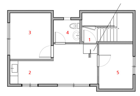 Existing floor plan of Kafe Nordic by Nordic Bros. Design Community