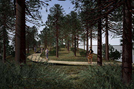 Landscape intervention by Jonas Dahlberg to honour Norwegian terrorist attack victims