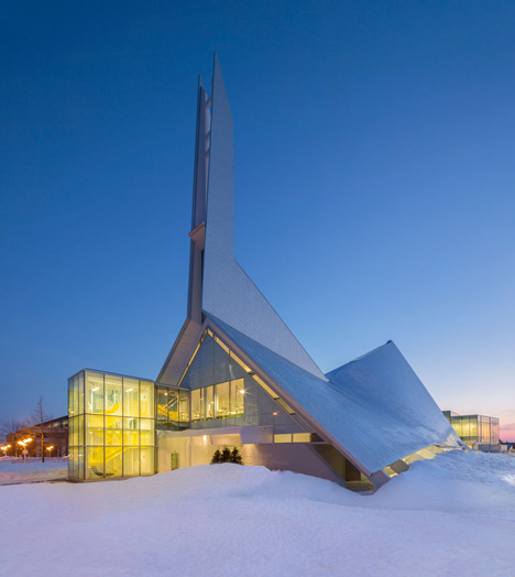 Lofty church in Quebec transformed into a library by Dan Hanganu and Cote Leahy Cardas