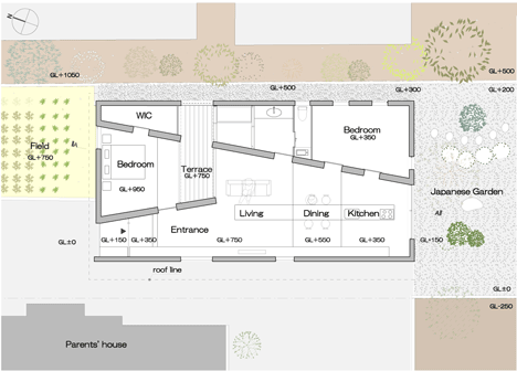 Ground floor plan of Okazaki House by MDS Co. Ltd