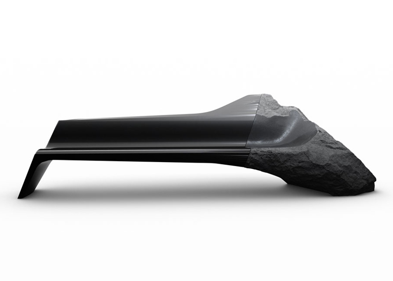  Roca volcánica y fibra de carbono empalmadas en sofá de Peugeot Design Lab