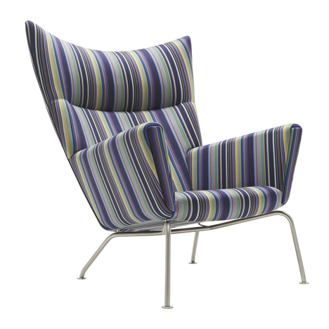 Paul Smith upholsters classic furniture designs by Hans J. Wegner in his signature stripes
