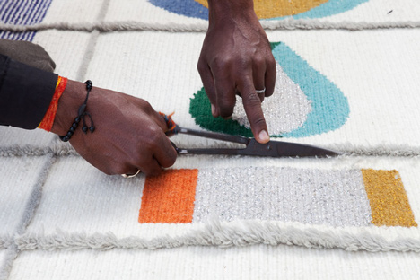 Handmade rugs designed by Doshi Levien pay homage to tribal Indian folk embroidery