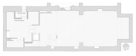 Third floor plan of Restoration and adaptation of a 16th century Chapel in Brihuega by Adam Bresnick