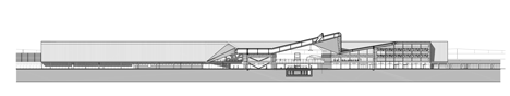Elevation two of Rotterdam Centraal station redevelopment by Benthem Crouwel Architects, MVSA Architects and West 8