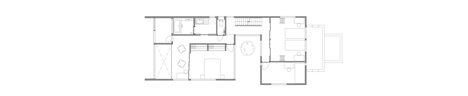 First floor plan of Three white walls front Ripple house by Kichi Architectural Design