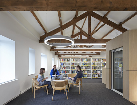 Stone barn refurbished to create university library by John McAslan + Partners