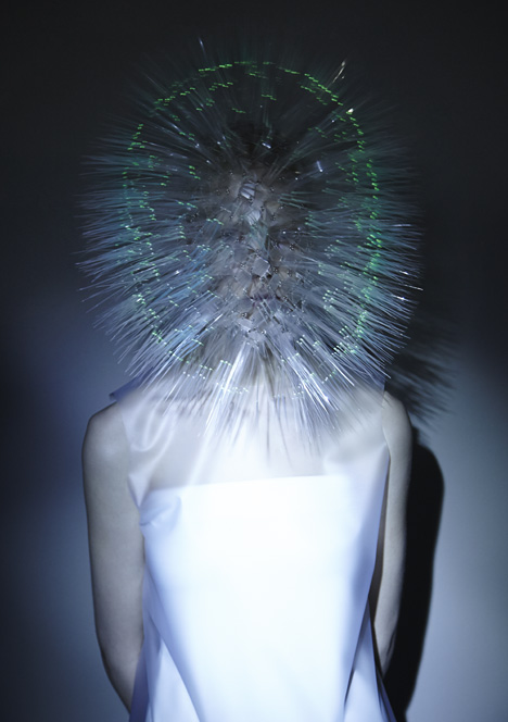 Prickly headdresses by Maiko Takeda now glow in the dark