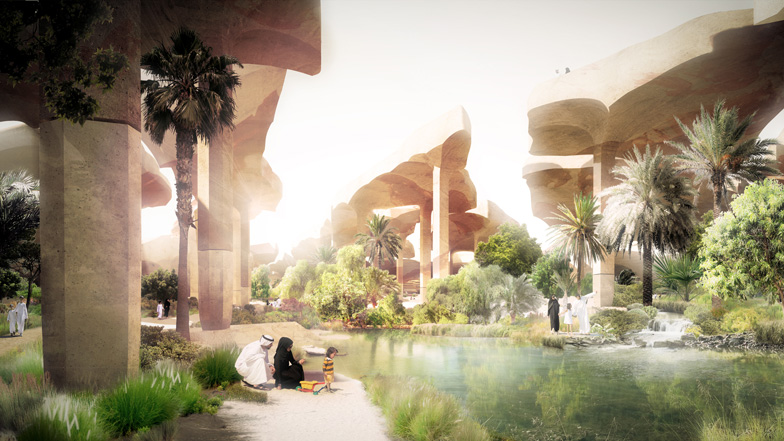 Al Fayah Park by Thomas Heatherwick is a "sunken oasis" for Abu Dhabi