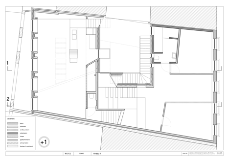 First floor plan of GEWAD apartments by Atelier Vens Vanbelle