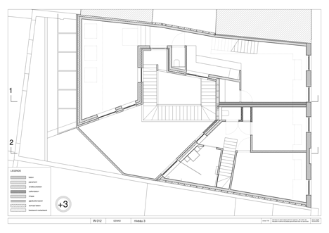 Third floor plan of GEWAD apartments by Atelier Vens Vanbelle