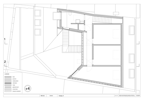 Fourth floor plan of GEWAD apartments by Atelier Vens Vanbelle