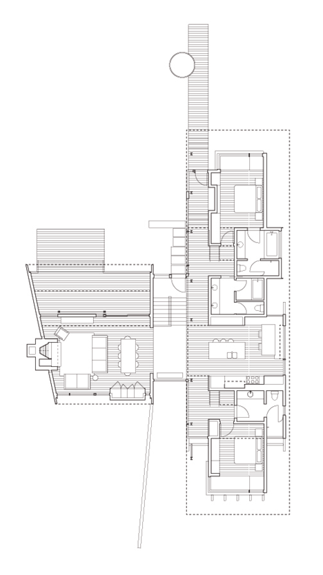 Ground floor plan of Kicking Horse by Bohlin Grauman Miller Architects
