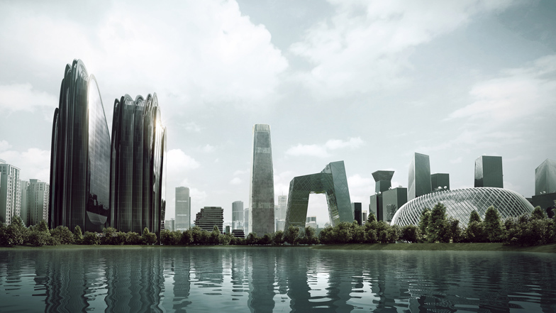 MAD's mountain-inspired Chaoyang Park Plaza breaks ground in Beijing