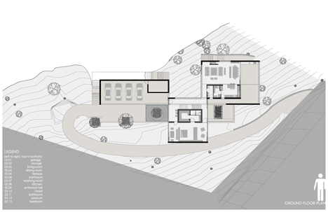 Ground floor plan of Narigua House by David Pedroza Castaneda