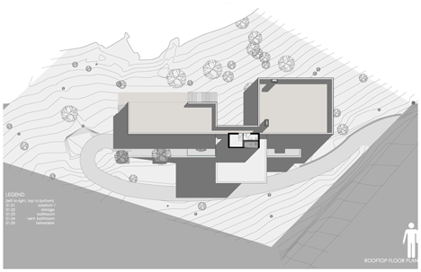 Roof plan of Narigua House by David Pedroza Castaneda