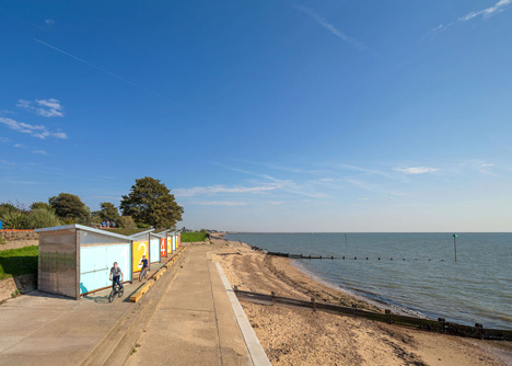 New beach huts at Southend on Sea by Pedder and Scampton Architects